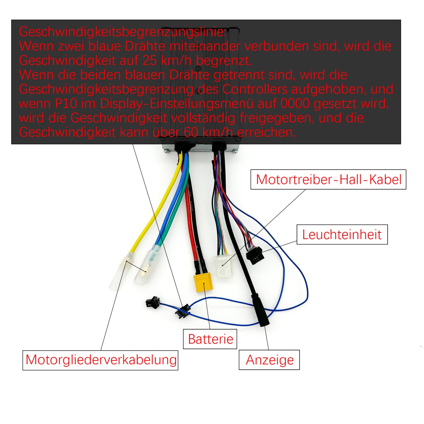 JOYOR S5 ABE / Pro speed limit lifting kit with 1000W motor to increase the speed of the electric scooter (Controller, Anzeige und Motor)(English))