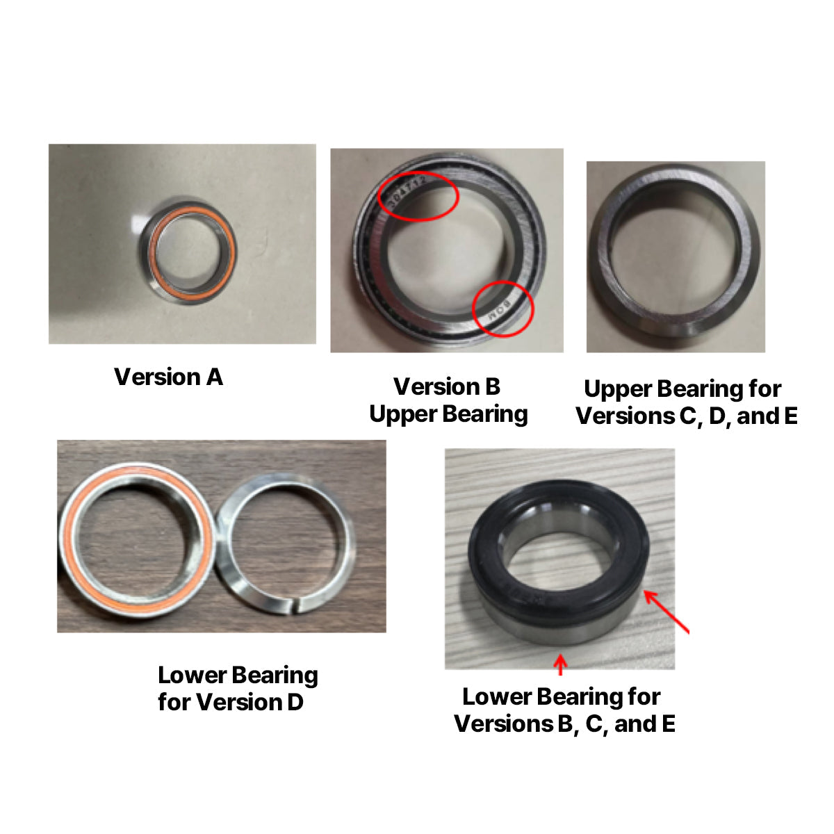 Kukirin G4 Complete Set of Bearings (Including A.B.C.D.E)