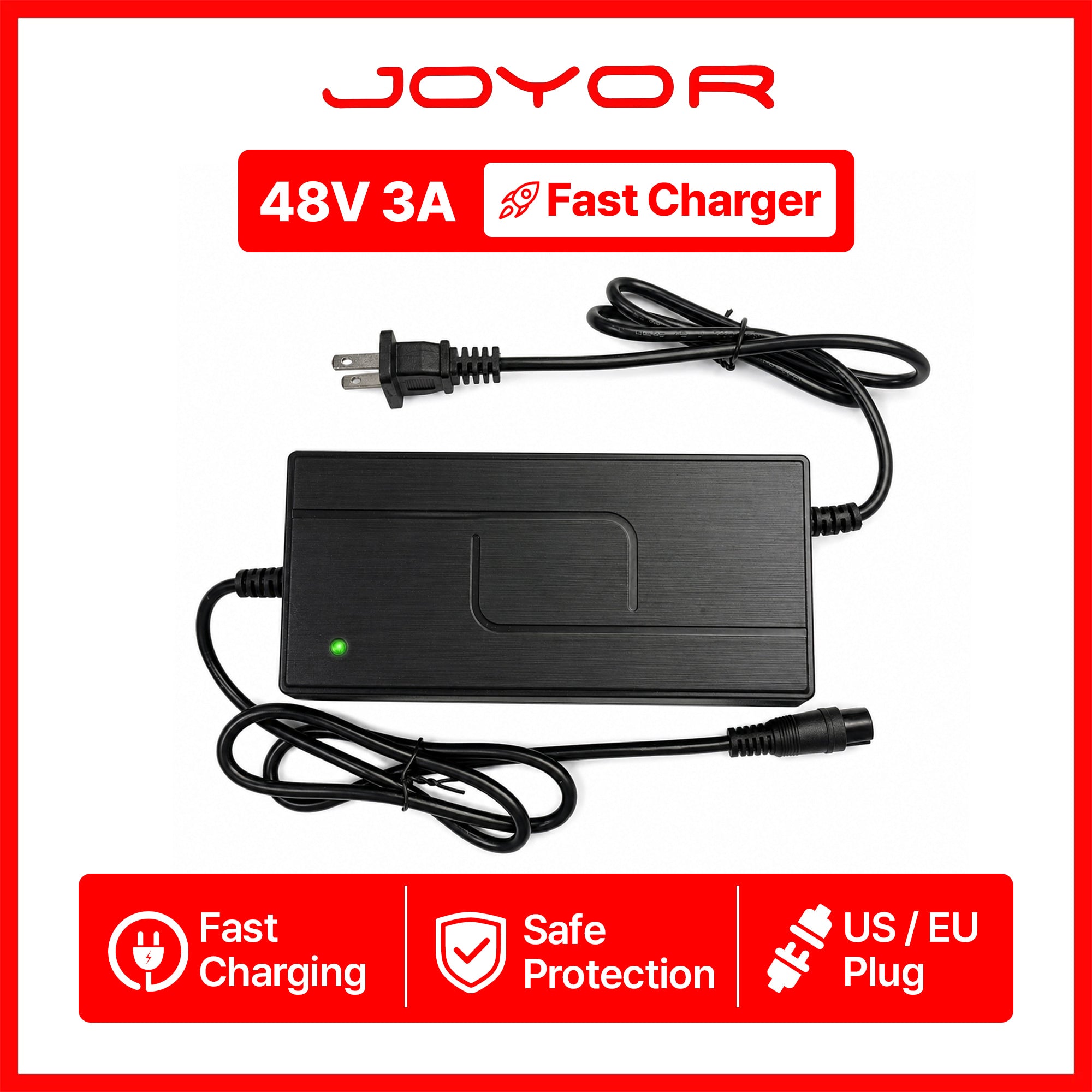 JOYOR S8E 48V 3A Fast Charger, US/EU Plug Options