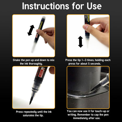 Matte Black Touch-Up Paint Pen for Scooters – Heat-Resistant & Waterproof