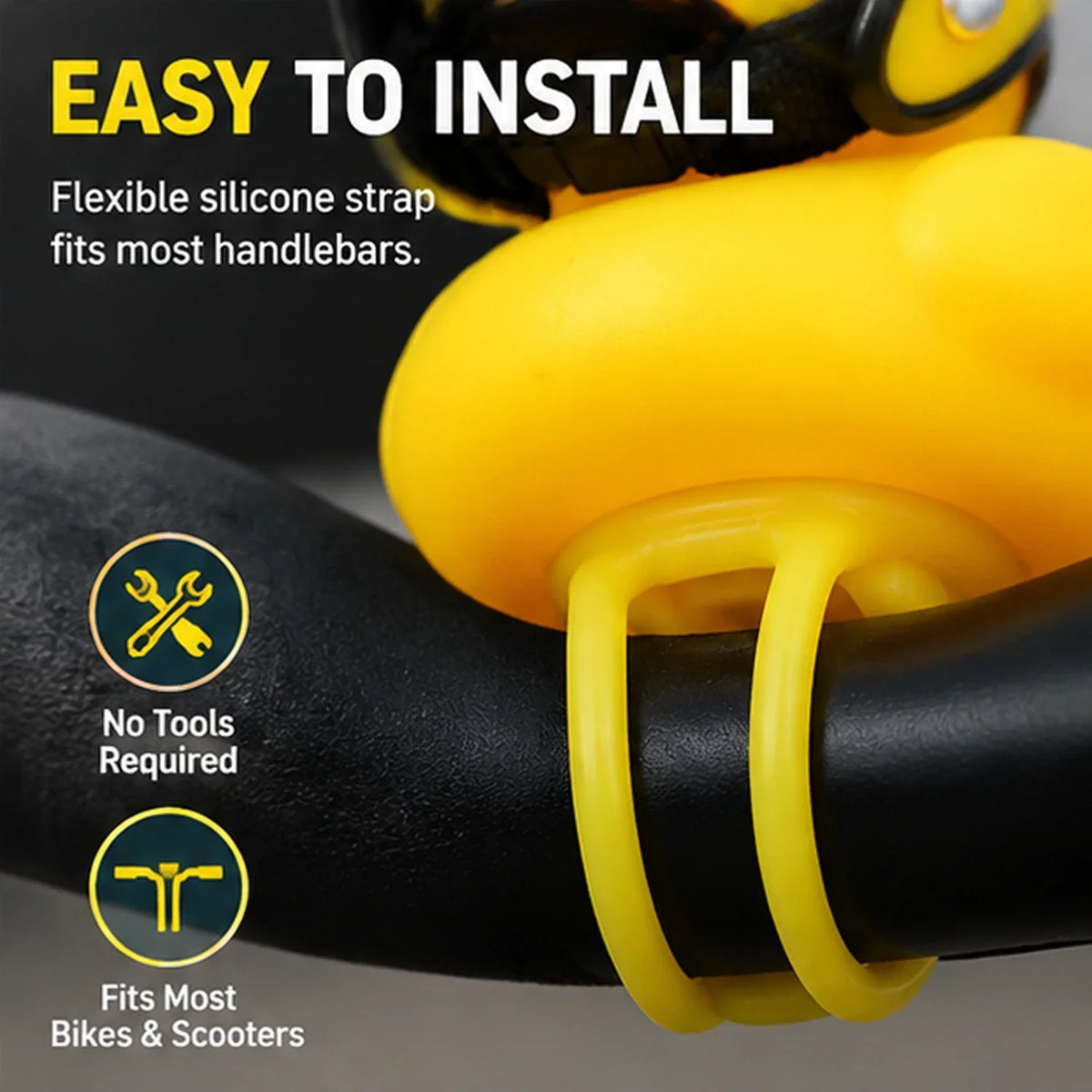 Decorazione per manubrio di mini scooter a forma di anatra con elica rotante luminosa, adatta a e-scooter e biciclette