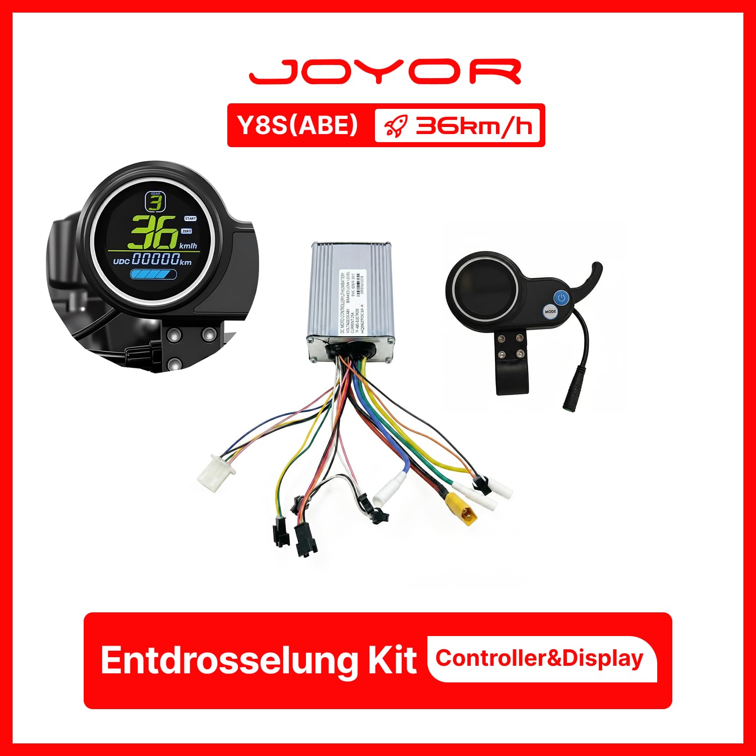 JOYOR Y8S ABE Speed Unlock Kit 36-60Km/h– Controller & Display Included