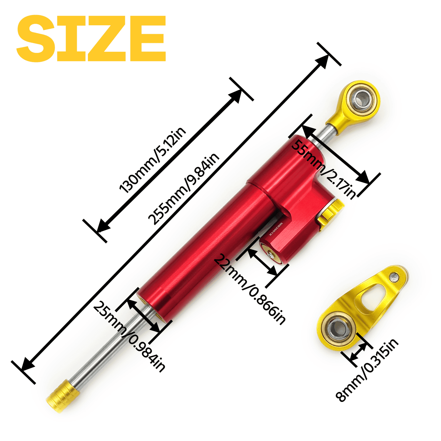 JOYOR T6E T Series Damper (Red/Gold) - Image 2