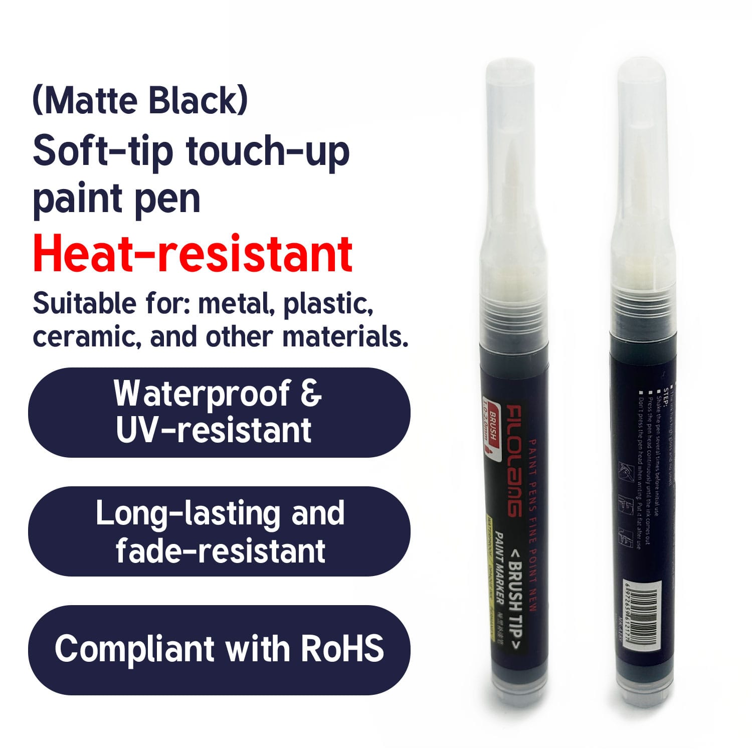 Matte Black Electric Scooter Touch-Up Paint - Heat Resistant & Waterproof