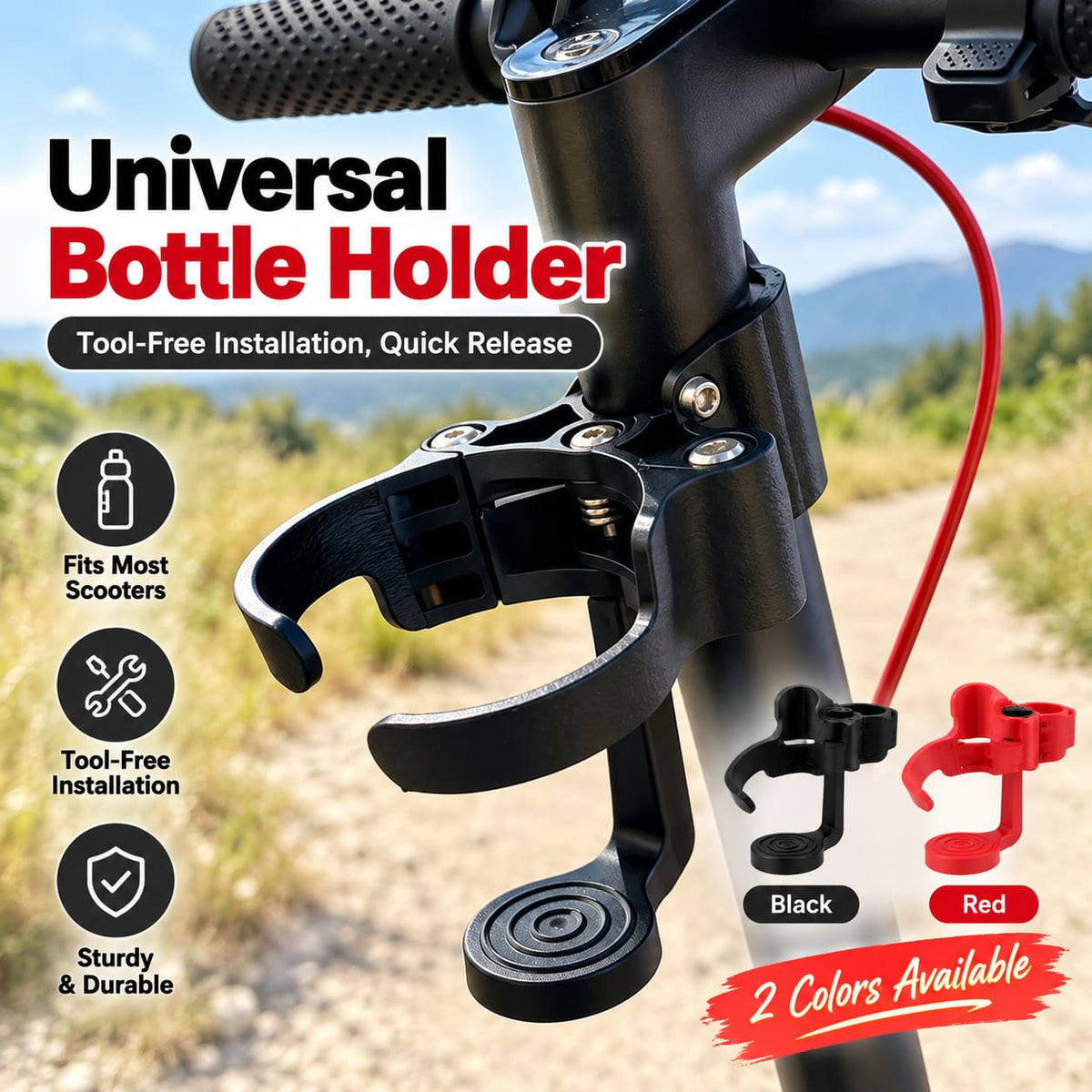 Soporte universal portátil para botellas, compatible con scooters eléctricos