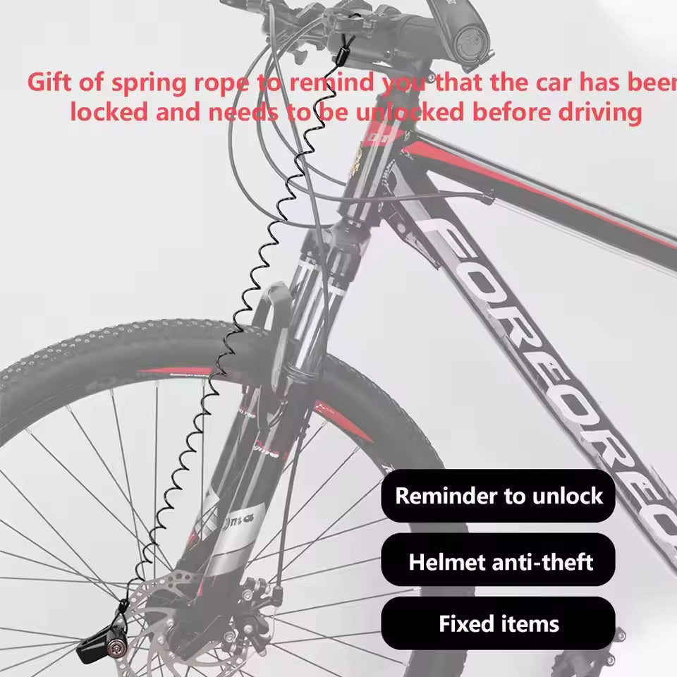 E-scooter & E-bike Disc Lock Safety Protection Padlock Aluminum Alloy AntiTheft Alarm+Reminder Rope+Lock Bag MotorcycleAccessory