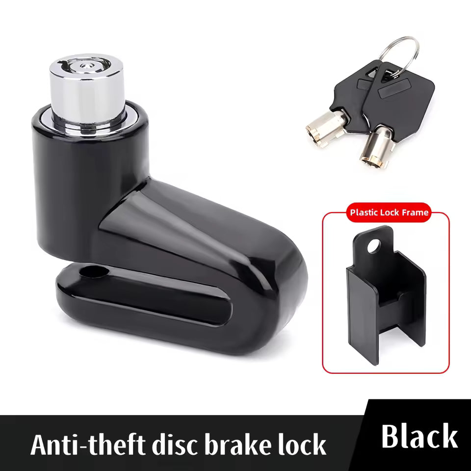 E-scooter & E-bike Disc Lock Safety Protection Padlock Aluminum Alloy AntiTheft Alarm+Reminder Rope+Lock Bag MotorcycleAccessory