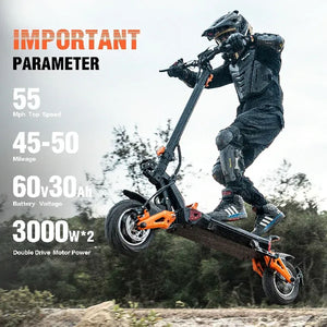 Patinete eléctrico FREEBOY-H9 con motor de 6000 W y asiento